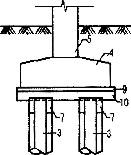 Concrete long-core cement-soil composite pile building foundation treating method