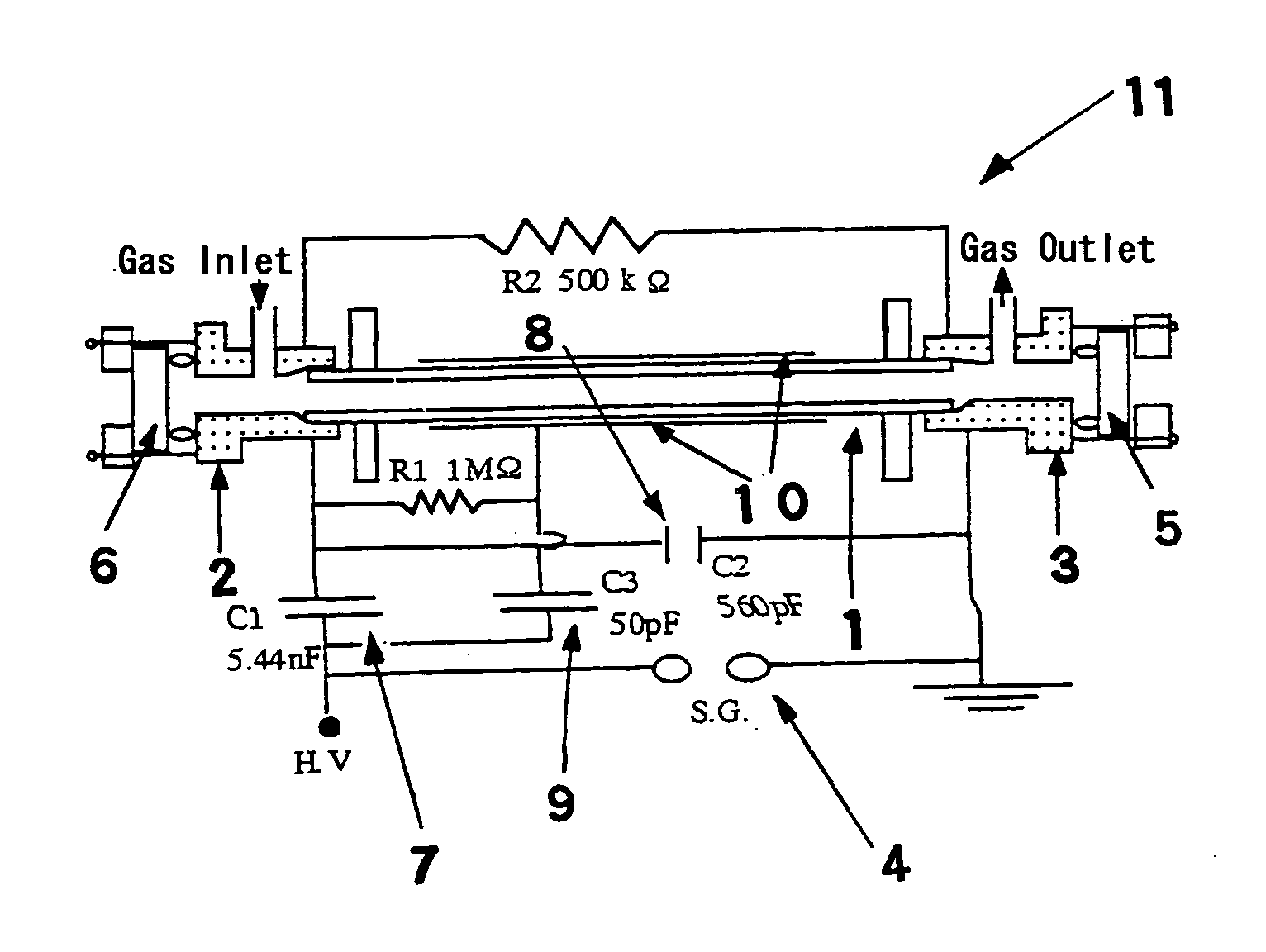 Low-pressure axial direction excitation type f2 laser oscillator