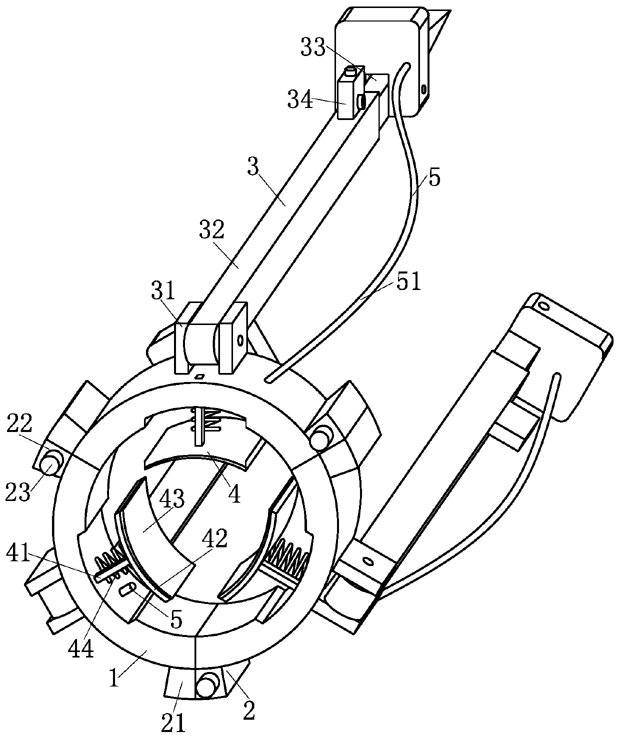 Righting device capable of preventing garden trees from growing askew