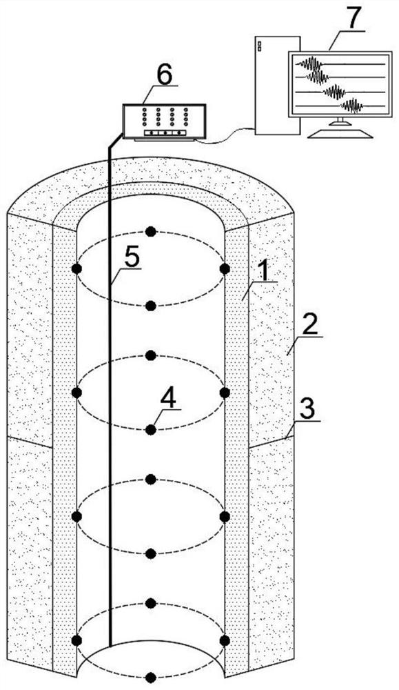 Mine well wall fracture monitoring and early warning system and method