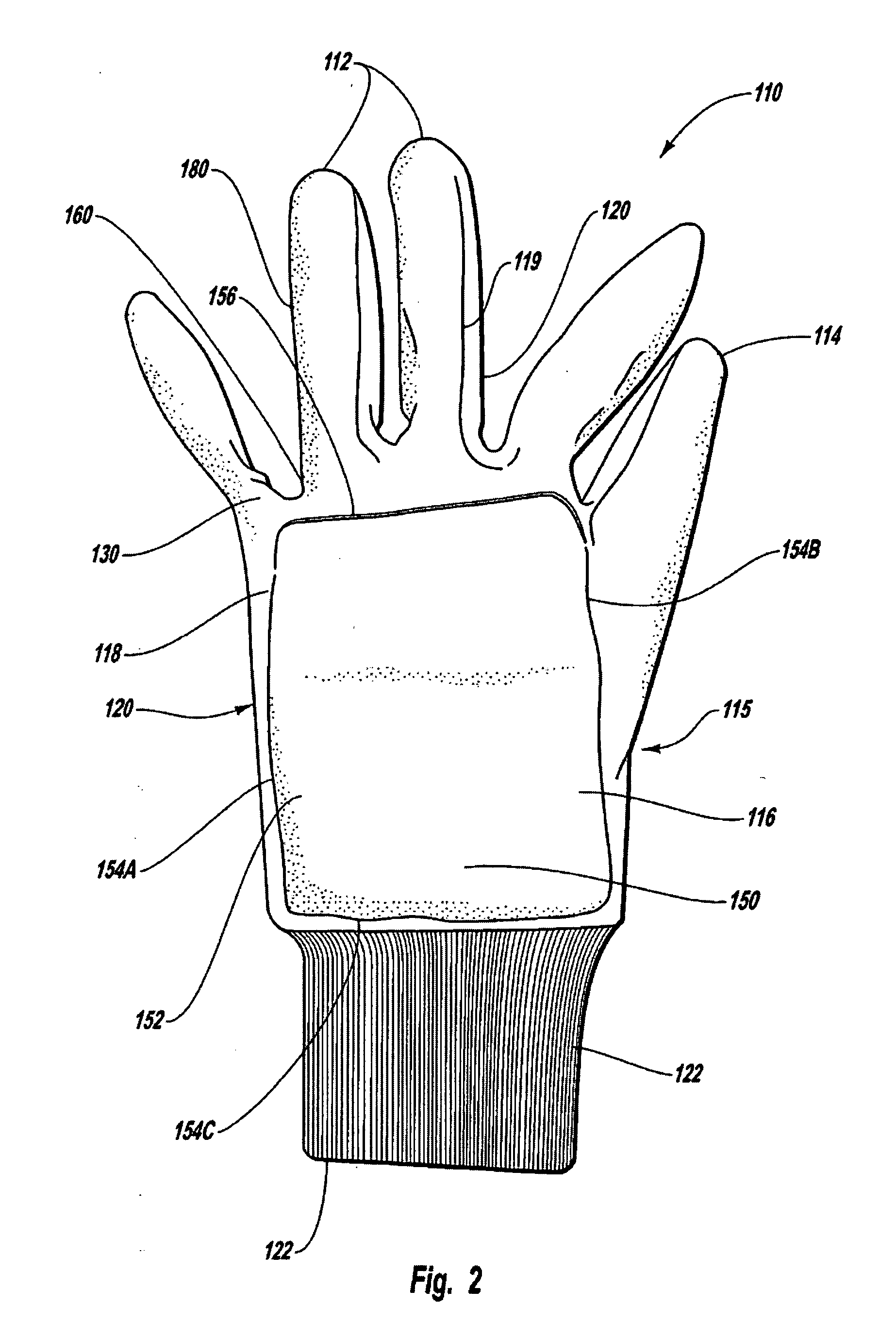 Glove with flow-through pocket