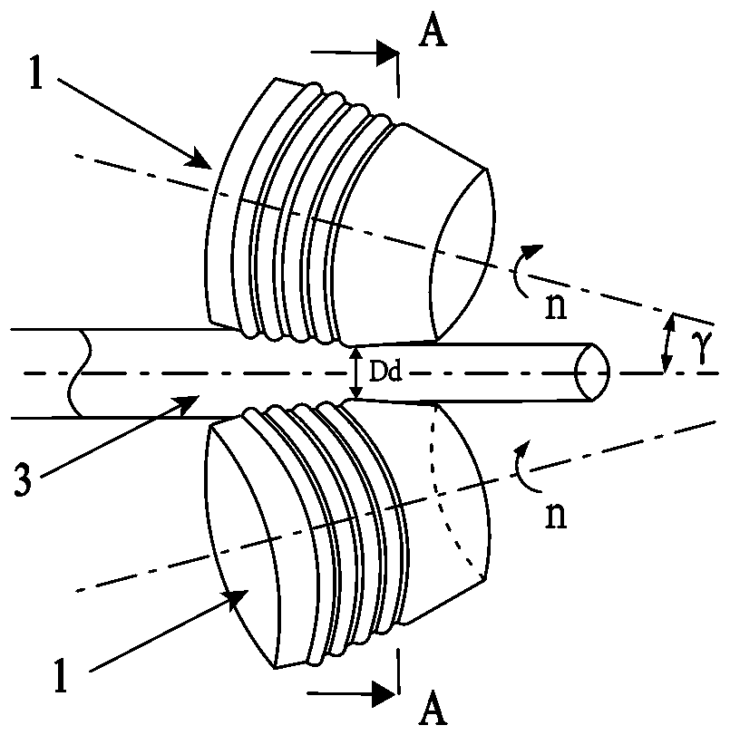 Reverse cone spiral roller ultra-fine grain rolling method of large-size aluminum alloy bar