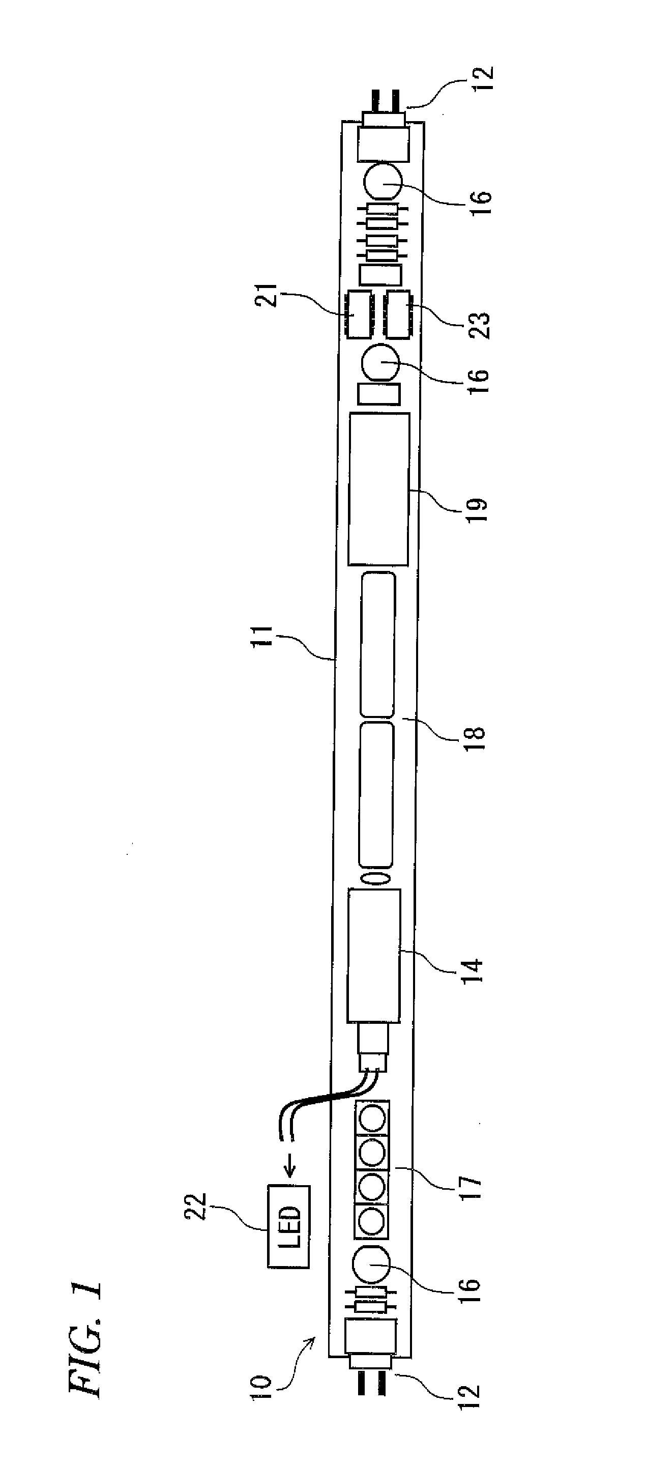 Fluorescent LED lighting device and lighting on/off mode switching method therefor