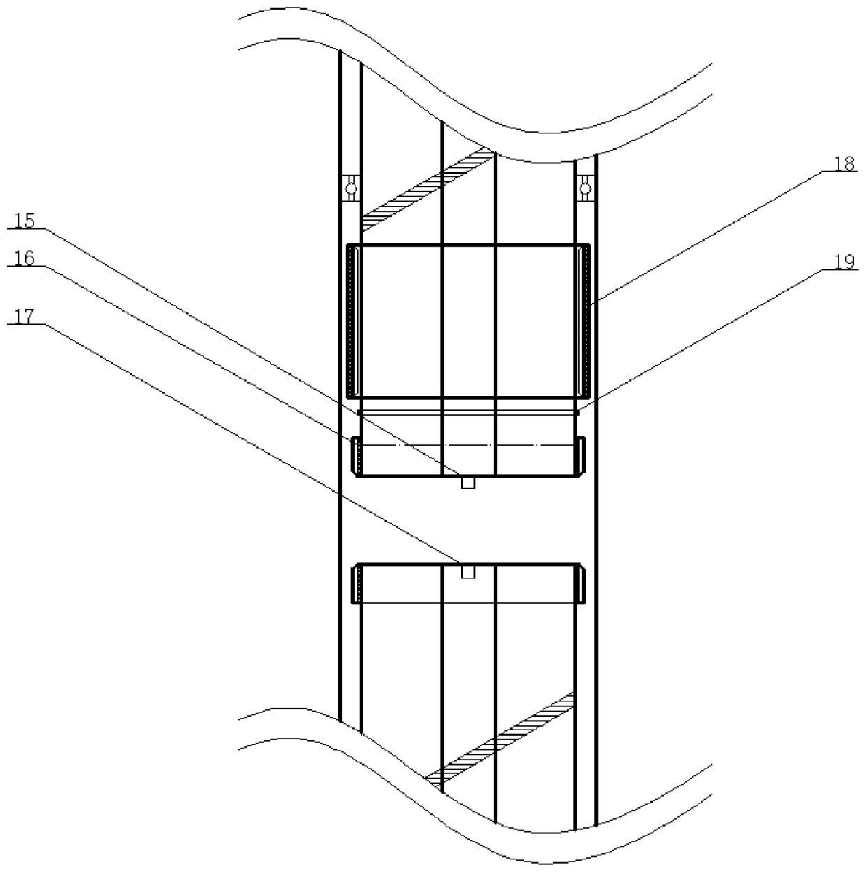 Downward gas extraction drilling hole screw-type drainage device and method