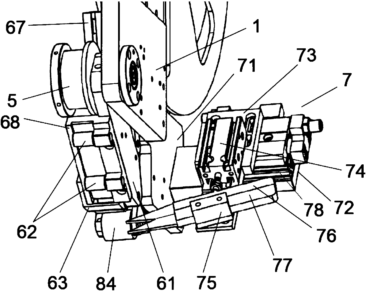 Rolling type flat adhesive tape sticking device