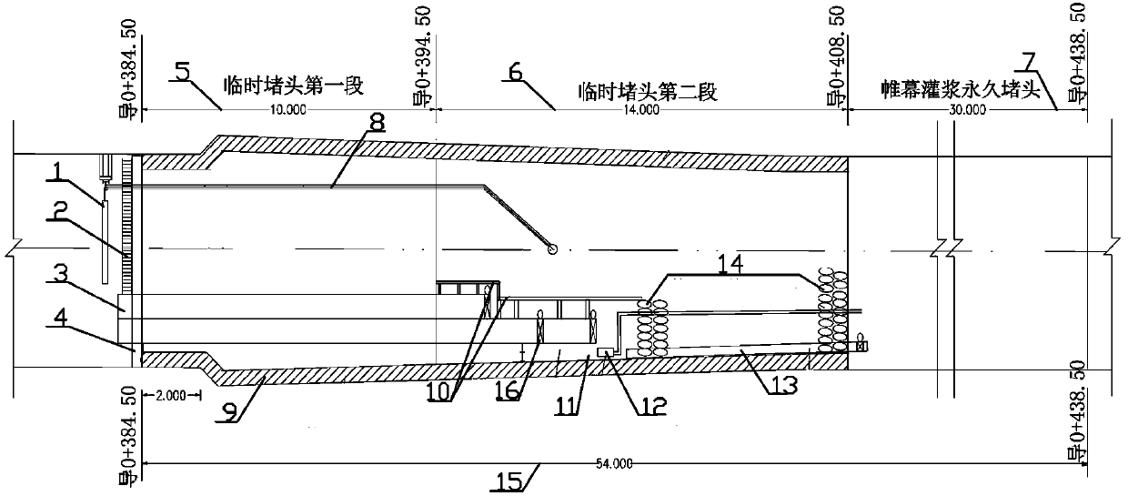 Construction method of diversion tunnel plugging of hydropower station based on karst landform