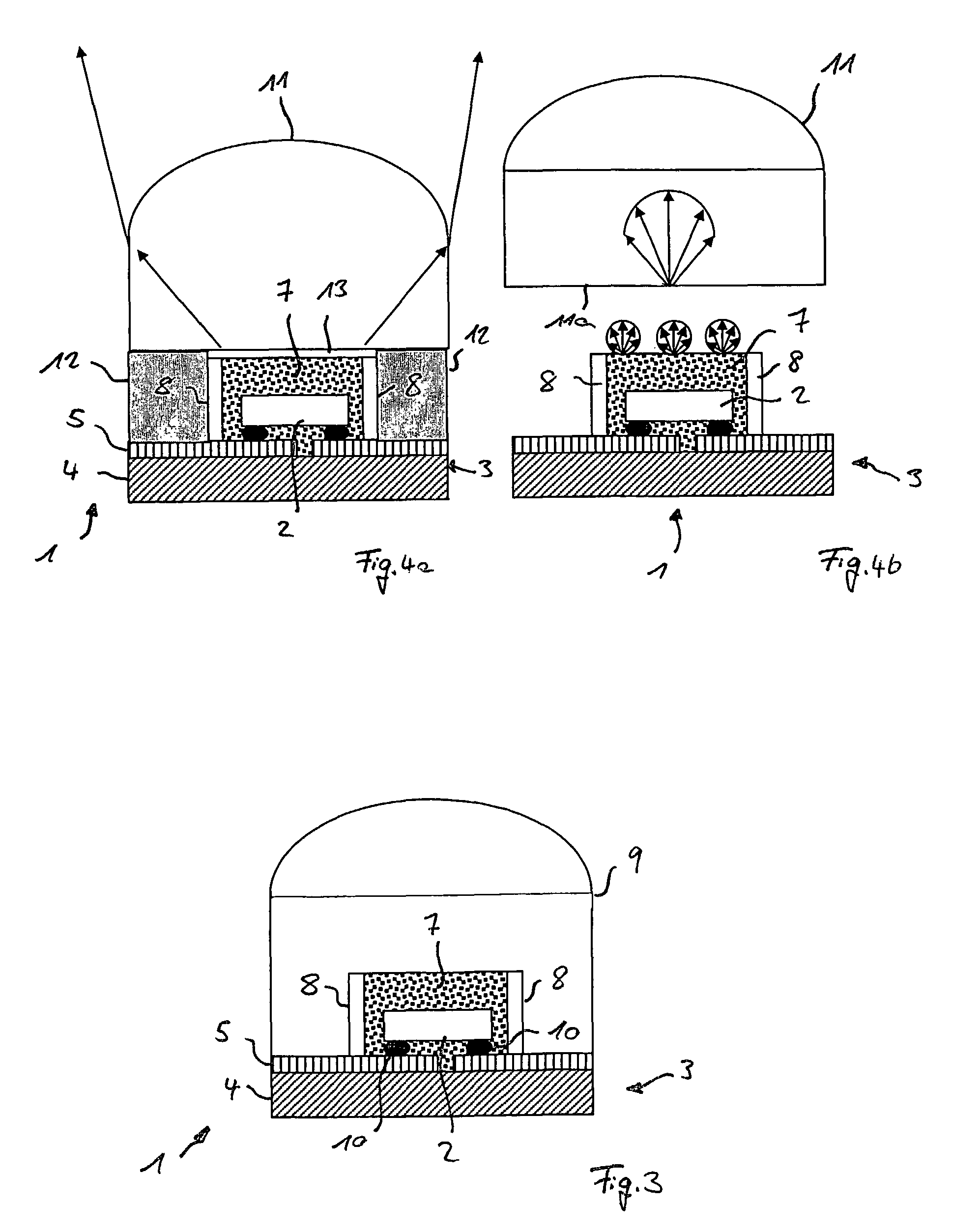 Light-emitting diode arrangement comprising a color-converting material