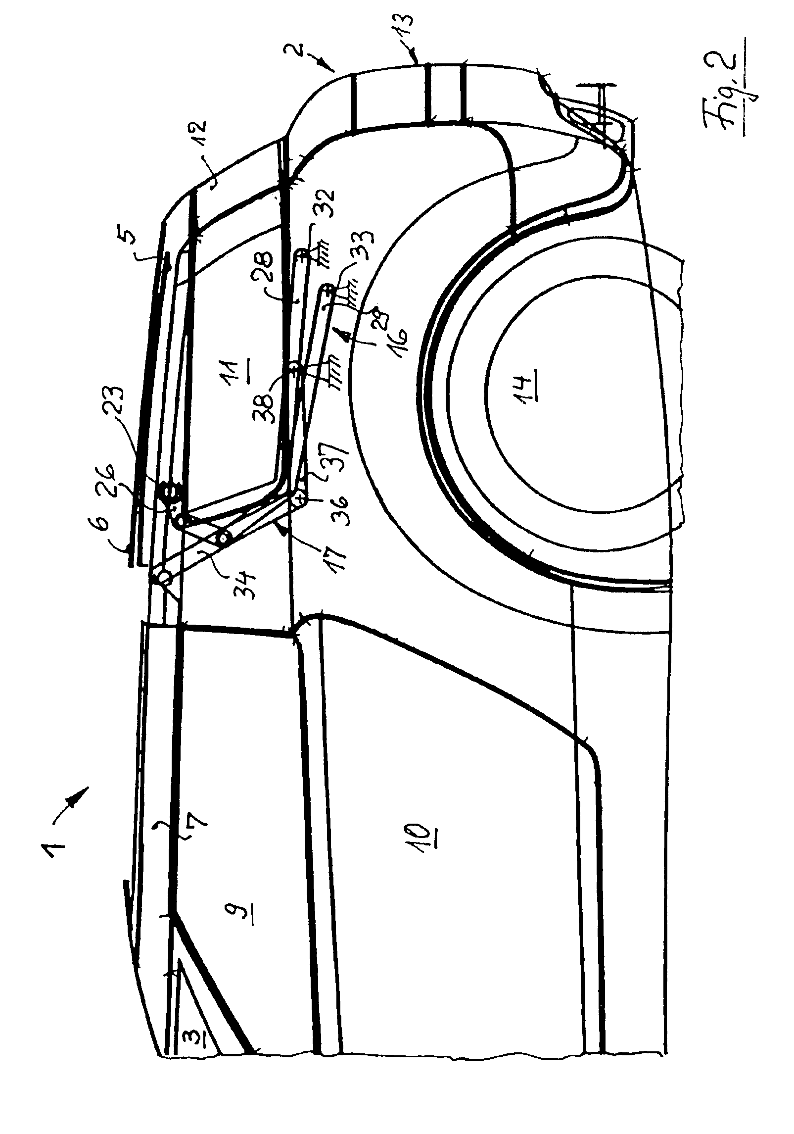 Enclosed motor vehicle in particular a van, a station wagon, or an SUV