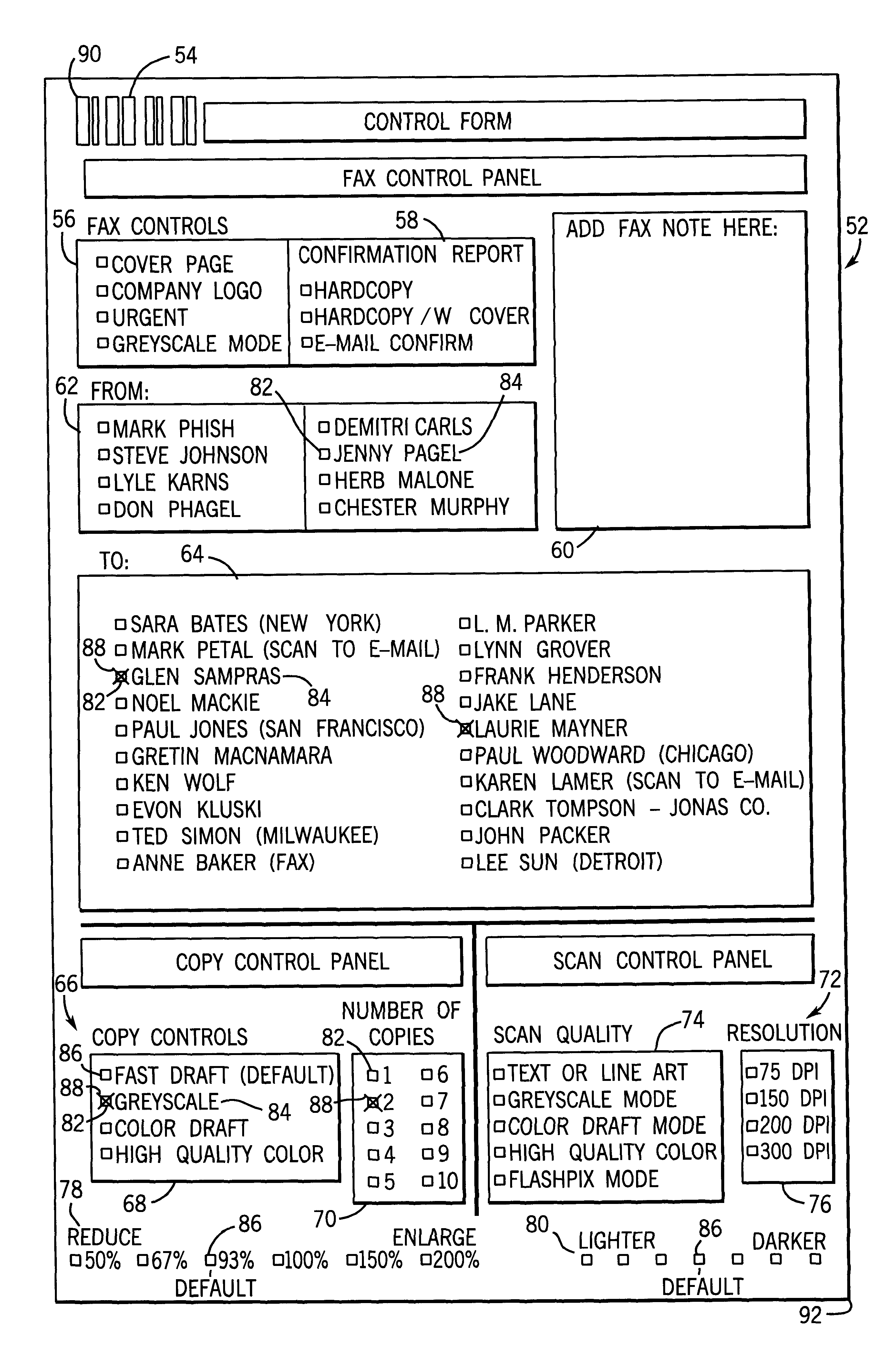 Selective document scanning method and apparatus