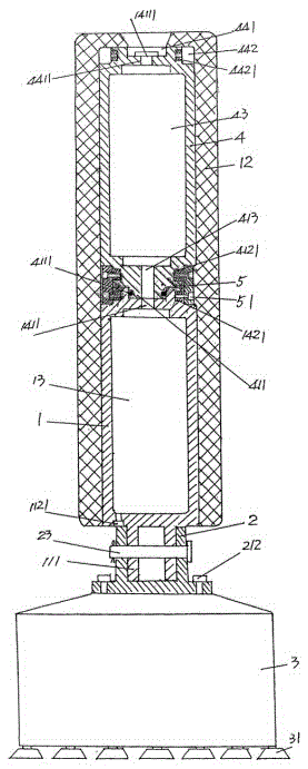 Building block pile structure of boxing sandbag