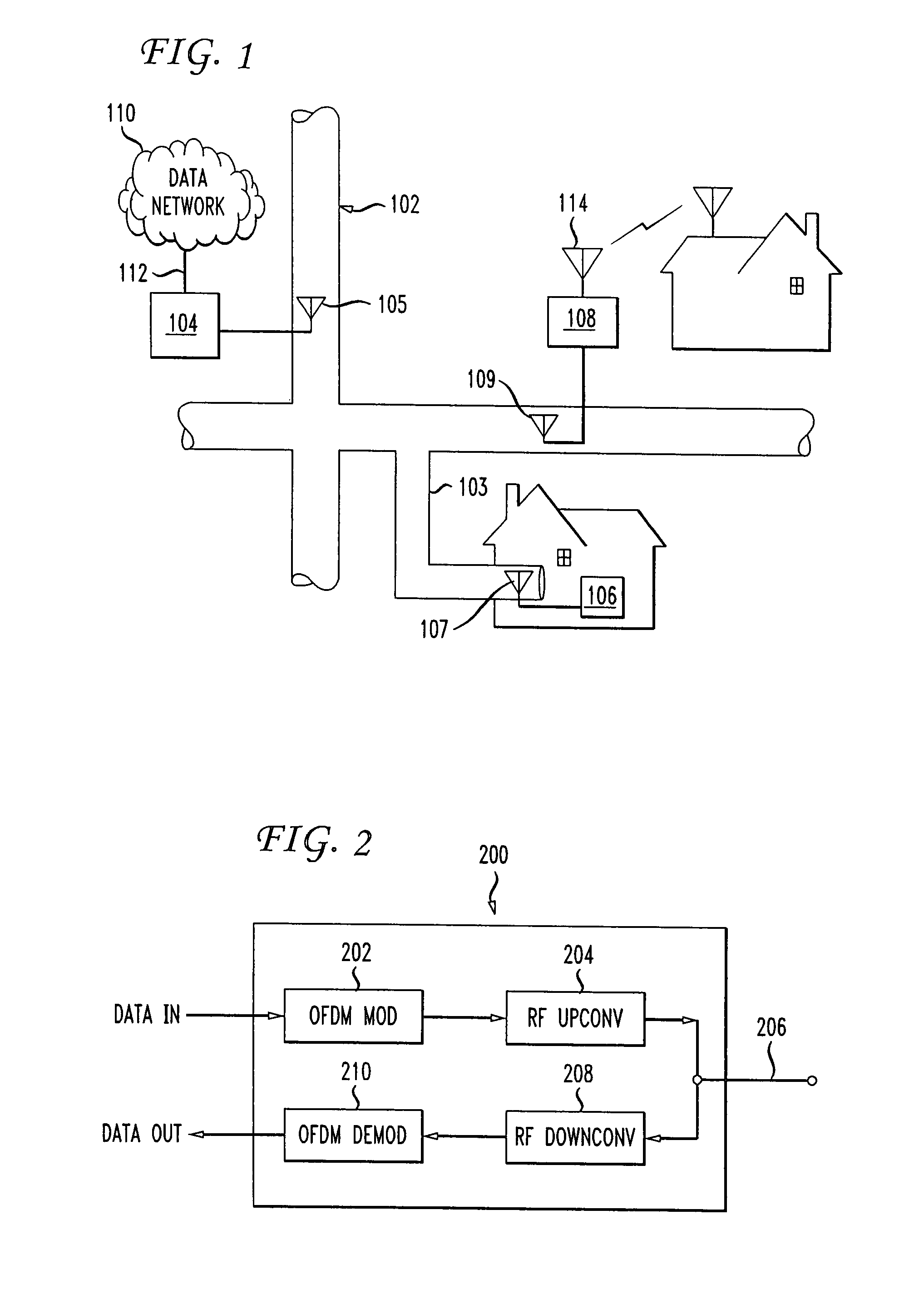 Method and system for providing broadband access to a data network via gas pipes