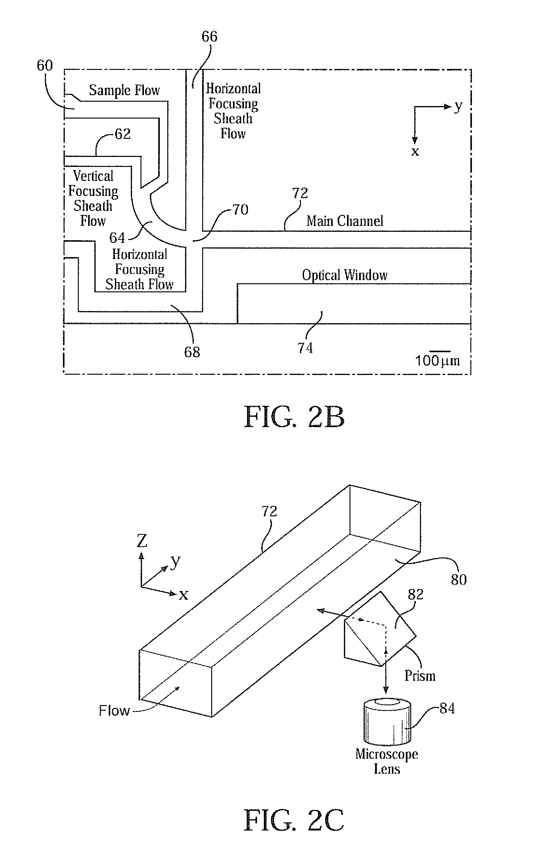 Three-dimensional (3D) hydrodynamic focusing using a microfluidic device