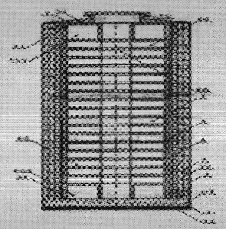 Magnetic energy cemetery tower based on permanent magnet model with 12 earthly branches and 24 mountains