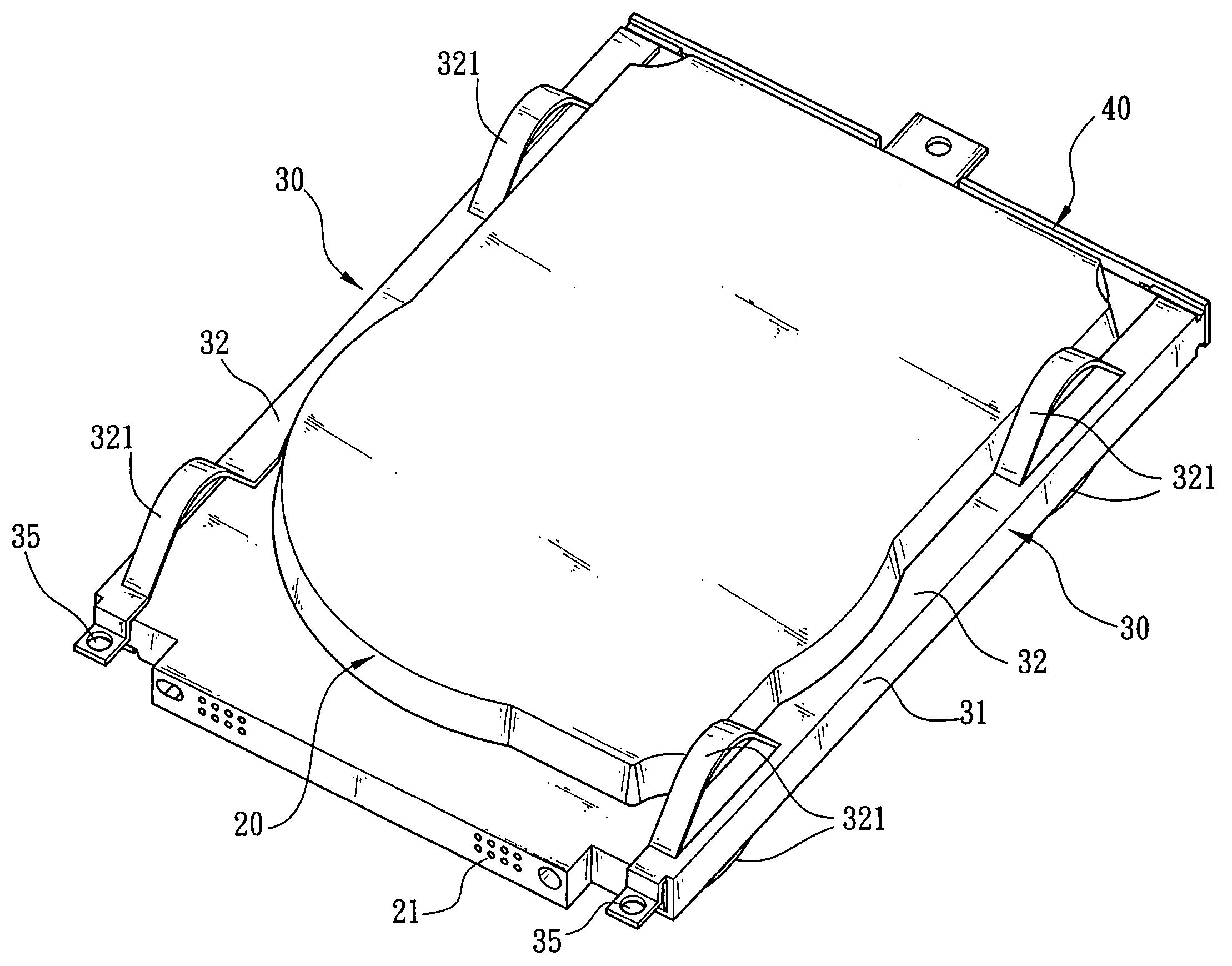 Grounding part of hard disk against EMI and shock