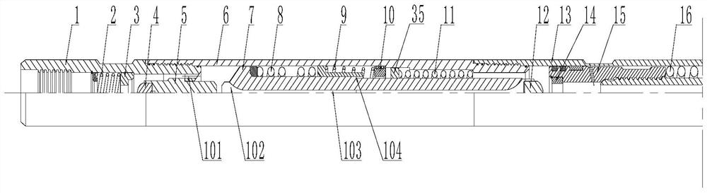 Hydraulic high-frequency impact device for drilling stuck release