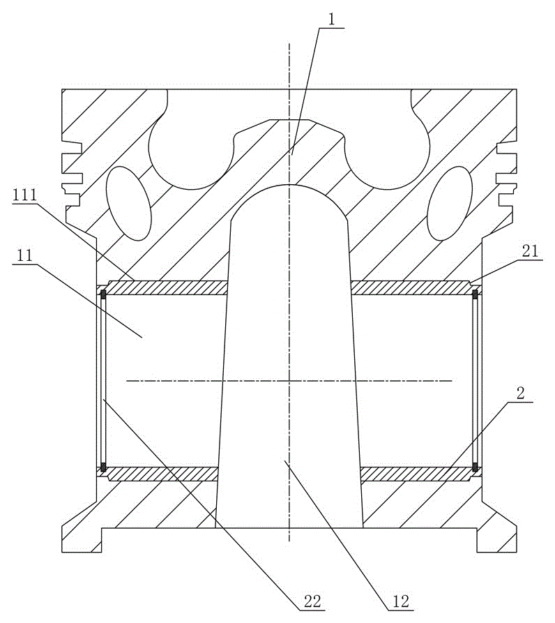 Piston, and piston copper bush installation method and installation device