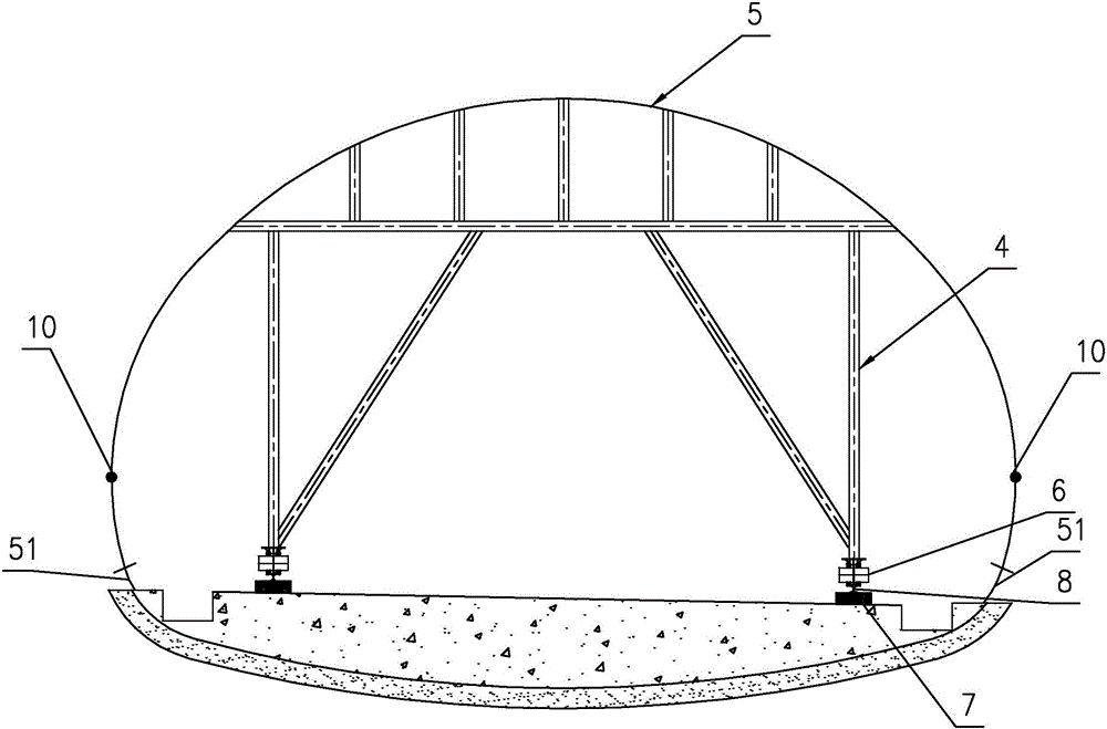 Tunnel early-stage support clearance-intrusion processing method and construction ancillary equipment of tunnel early-stage support clearance-intrusion processing method