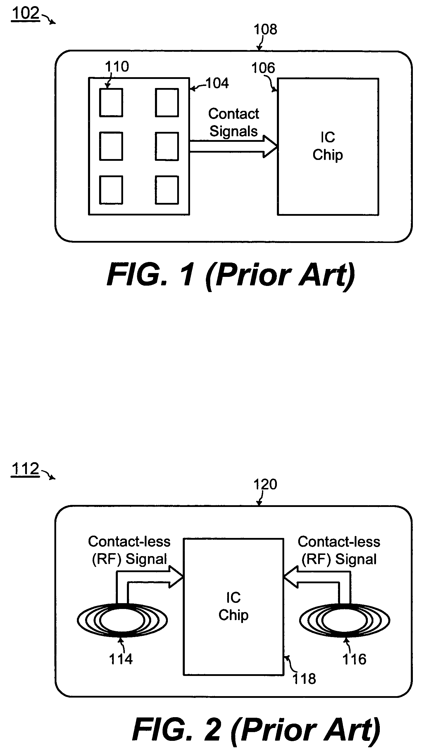 Chip card with simultaneous contact and contact-less operations