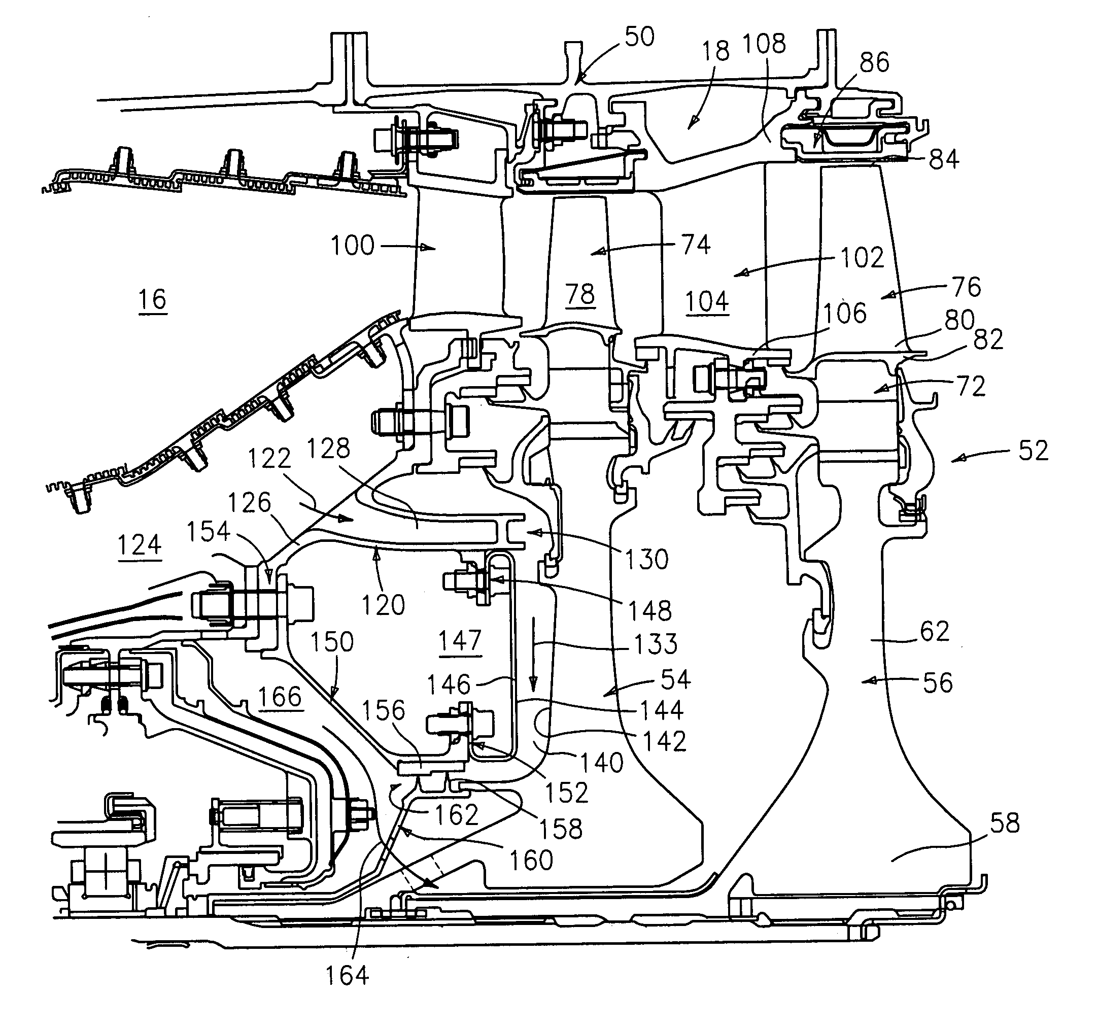 Turbine cooling air sealing