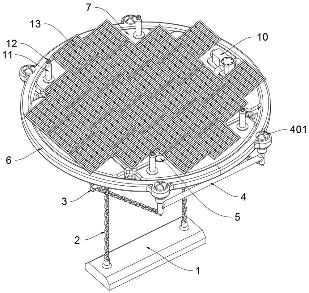 A supporting buoyancy platform for photovoltaic power generation on water