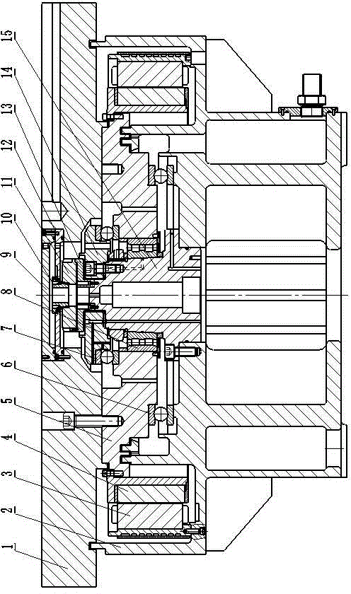 Large-sized main shaft direct-drive type rotary worktable structure