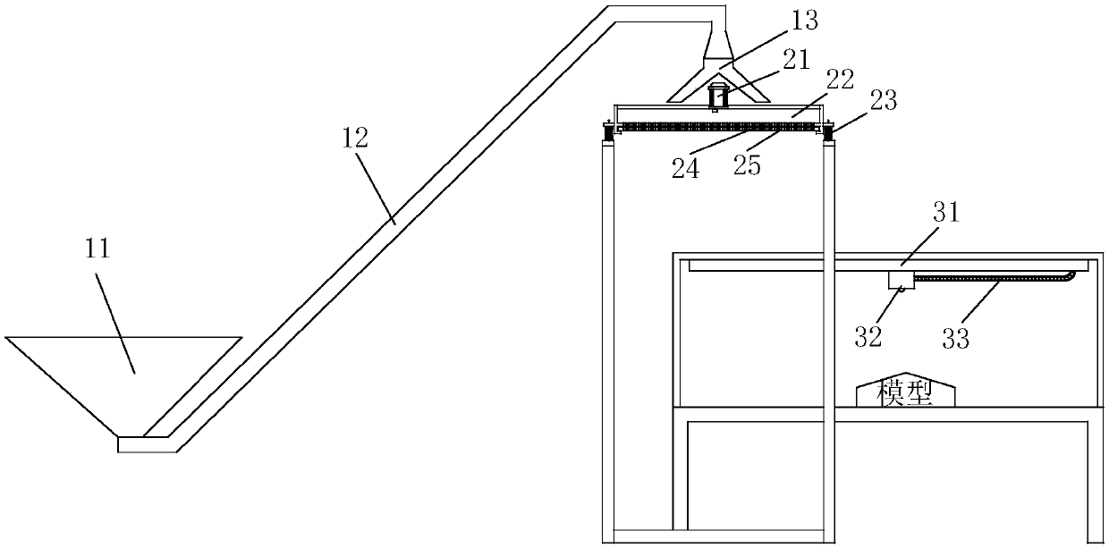 Snowfall simulating wind tunnel experiment device suitable for high fluidity particles