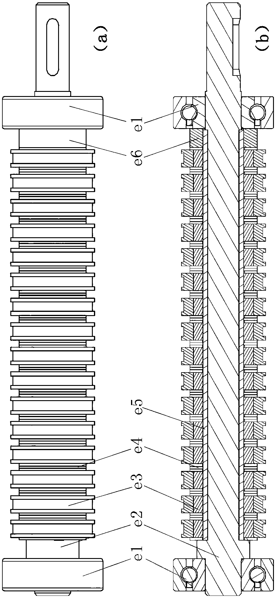 Single-driving composite material fiber placement head integral device and reconveying wheel shaft system thereof