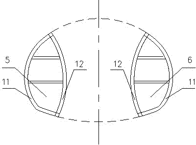 Excavating method for jump-digging of double-side wall guide pit combined arch part of tunnel