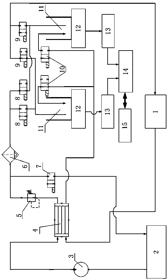 Reduction type engine test bed oil consumption meter capable of realizing automatic and continuous measurement