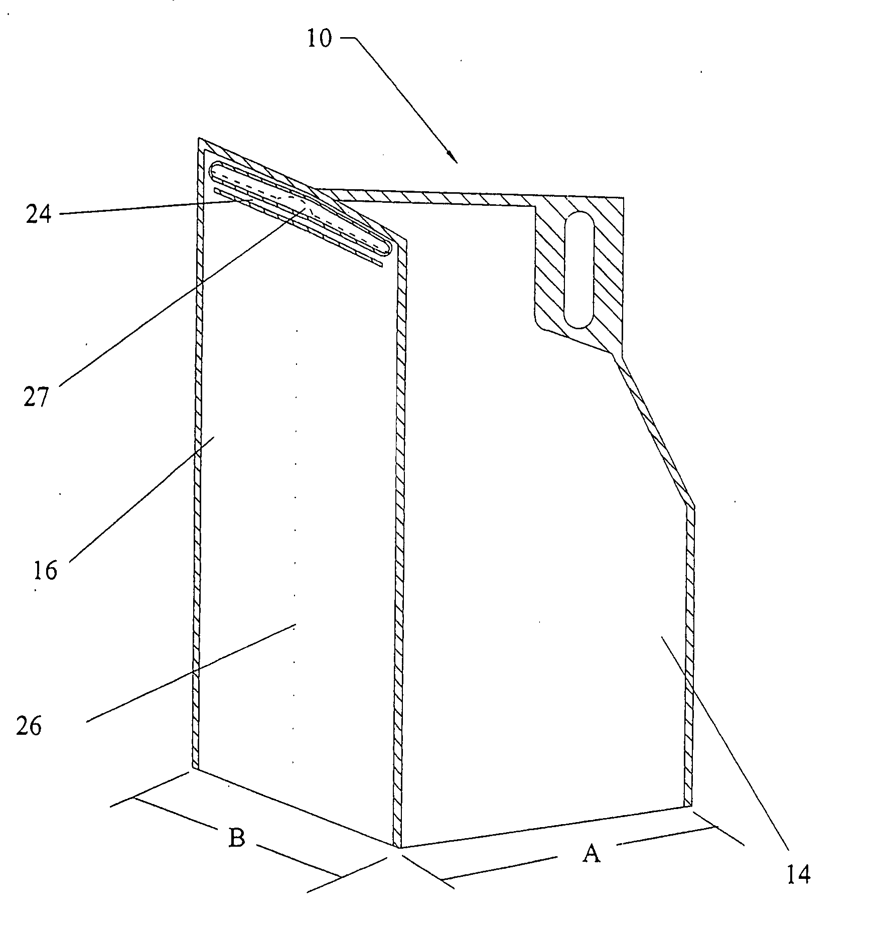 Flexible package with a transverse access panel device