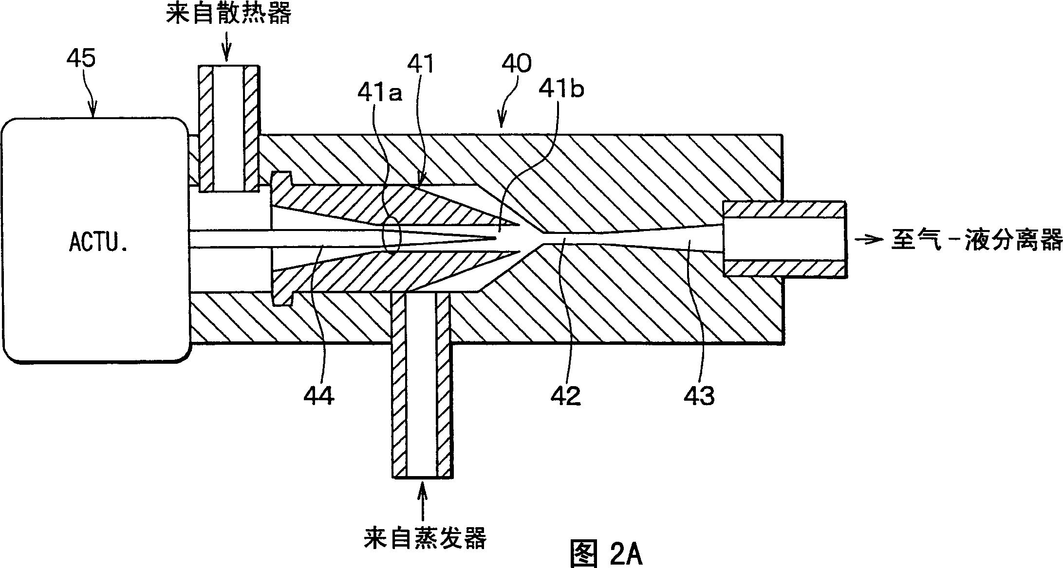 Injector with throttle variable nozzle and injector circulation using such injector