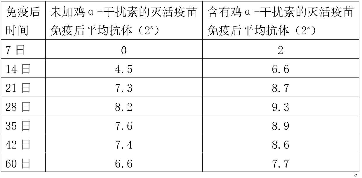 A h9 subtype avian influenza virus inactivated vaccine containing chicken α-interferon protein