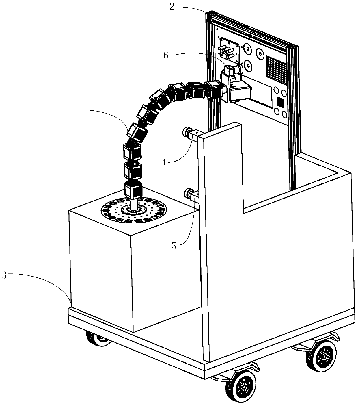 Flexible mechanical arm synchronous measurement method, system and device