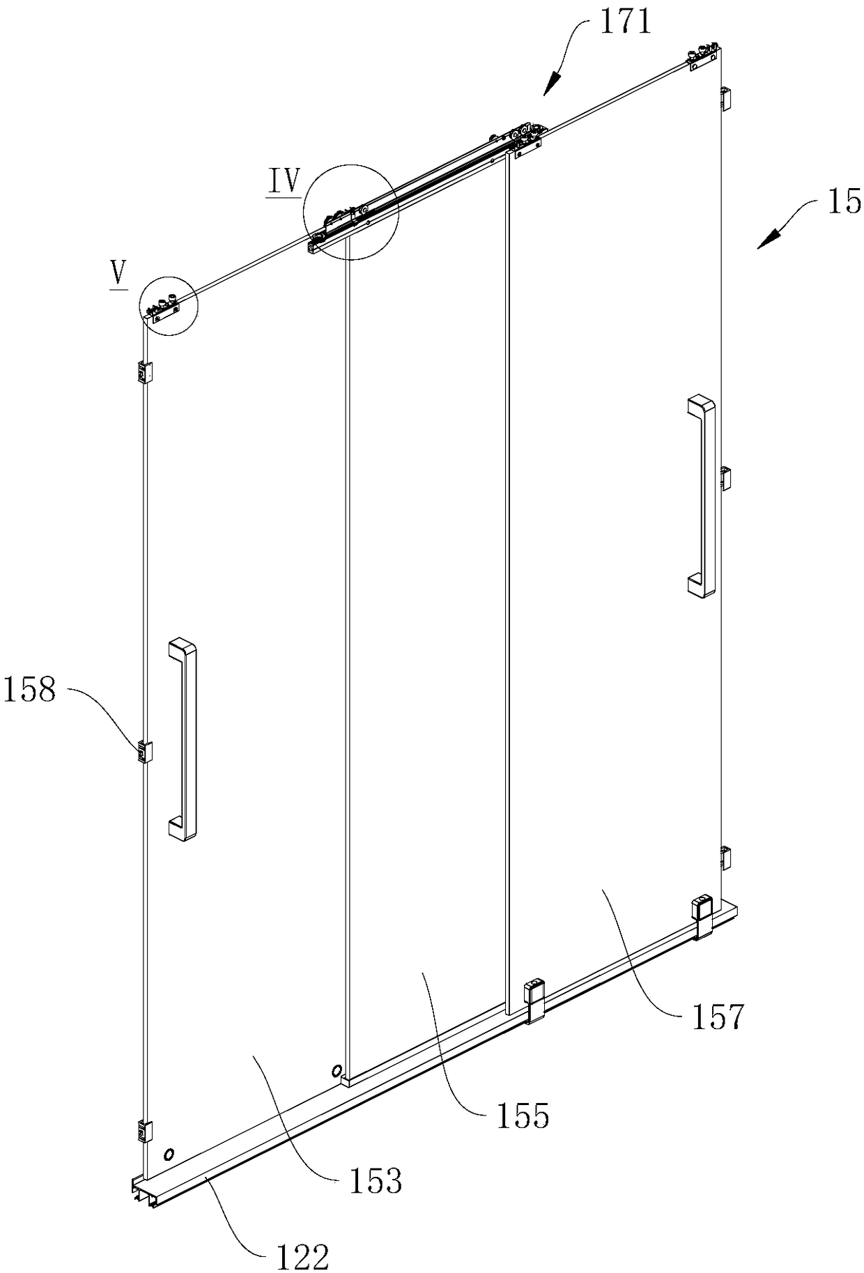 Triple linkage door and shower room door