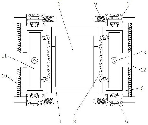 Iron slag removing and protecting structure of automobile forging die-casting forming machine