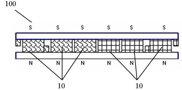 High speed maglev train guiding and eddy current braking integrative electromagnet device