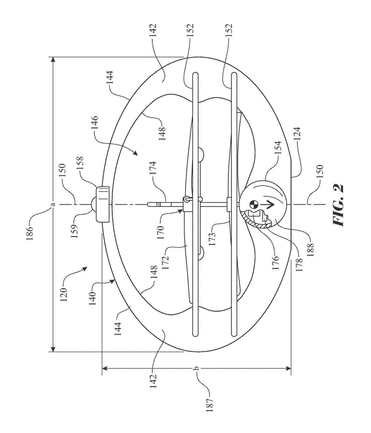 Self-righting frame and aeronautical vehicle and method of use