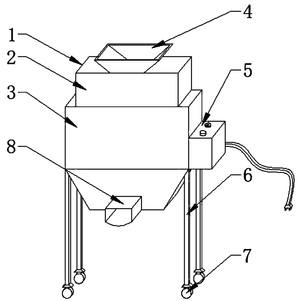 Quick mixing device for yellow cattle breeding feed