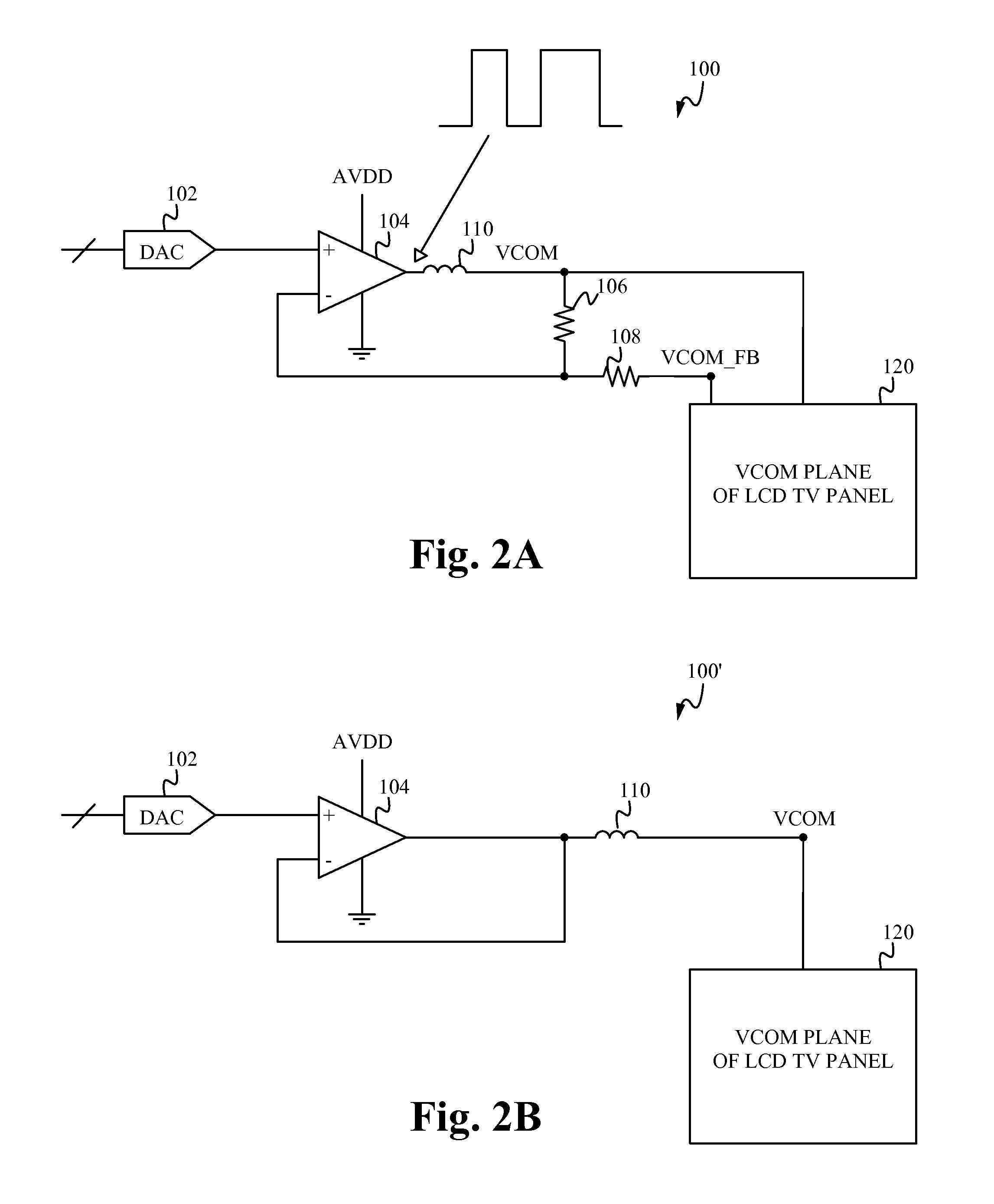 VCOM amplifier with fast-switching gain