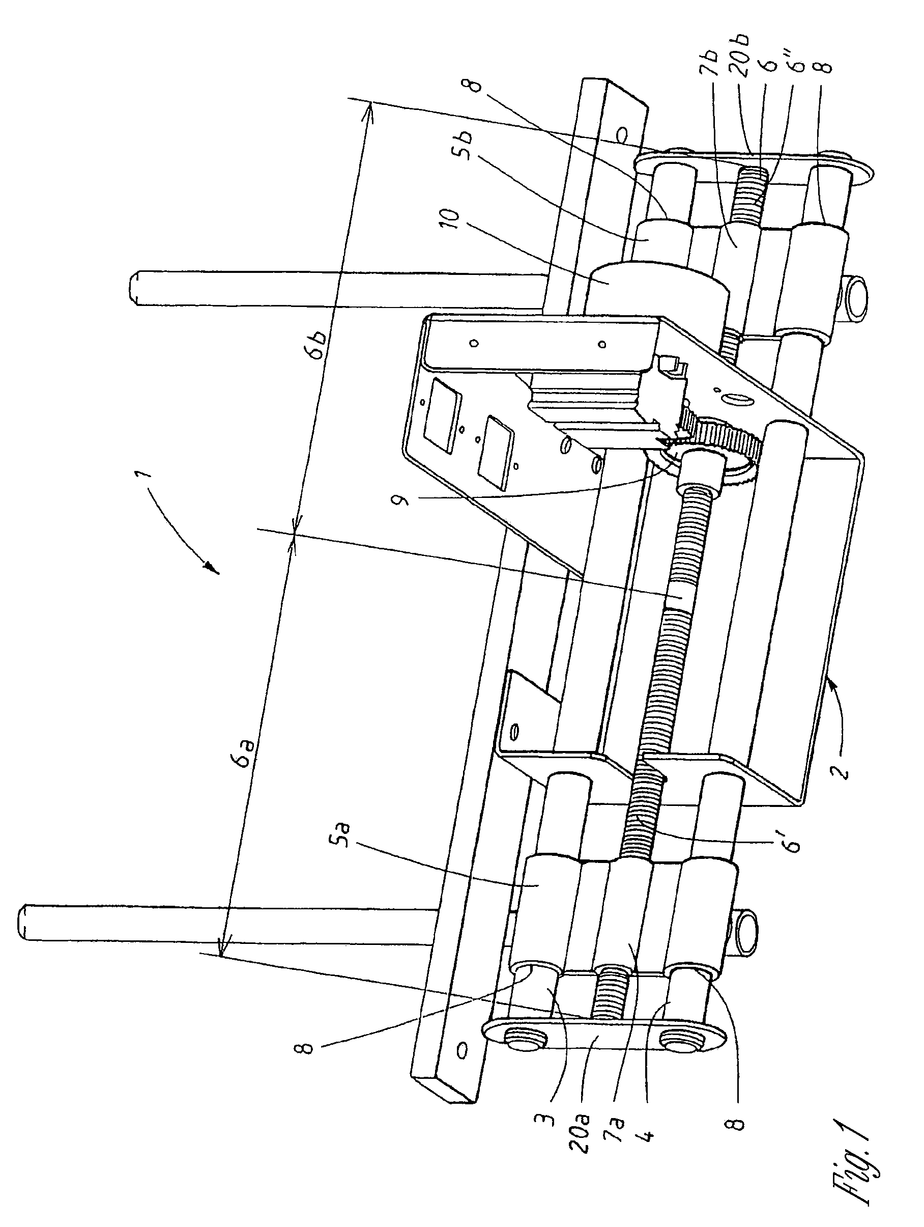 Arrangement and method for adjustment of rail at a conveyor