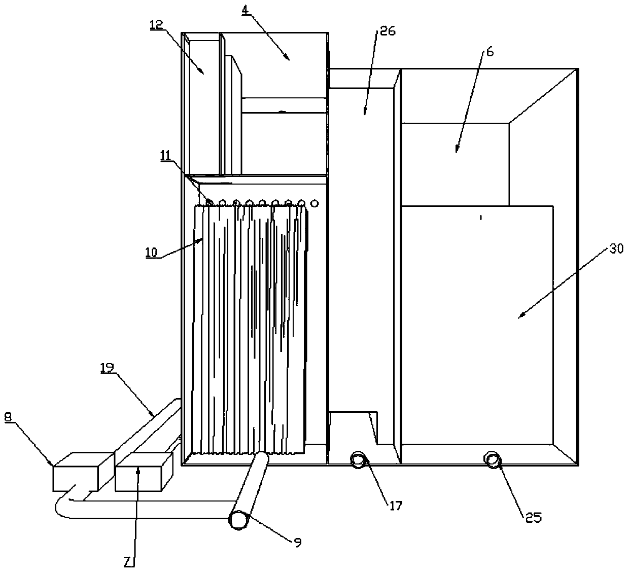 Mixed filler fluidized tank coupled constructed wetland sewage advanced treatment apparatus