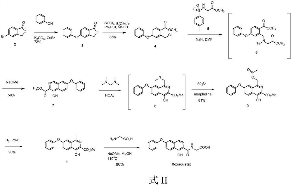 Preparation method of roxadustat intermediate