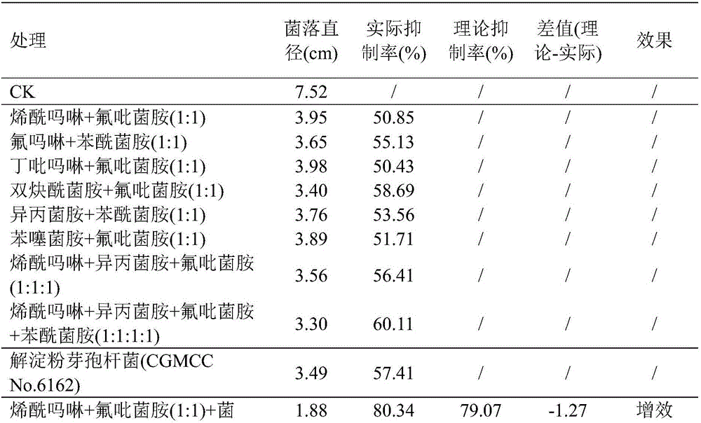 Bacterium pesticide composition containing carboxylic acid amide and benzamide bactericides and biocontrol bacteria, preparation and application