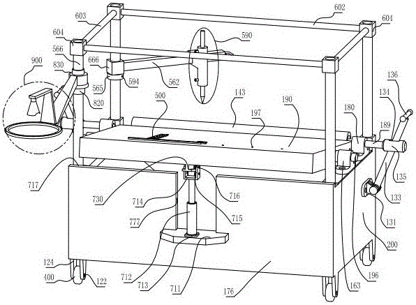 Glass detection instrument provided with hydraulic turntable, aperture camera assembly, ladder parts, turning clamping plates and copper alloy