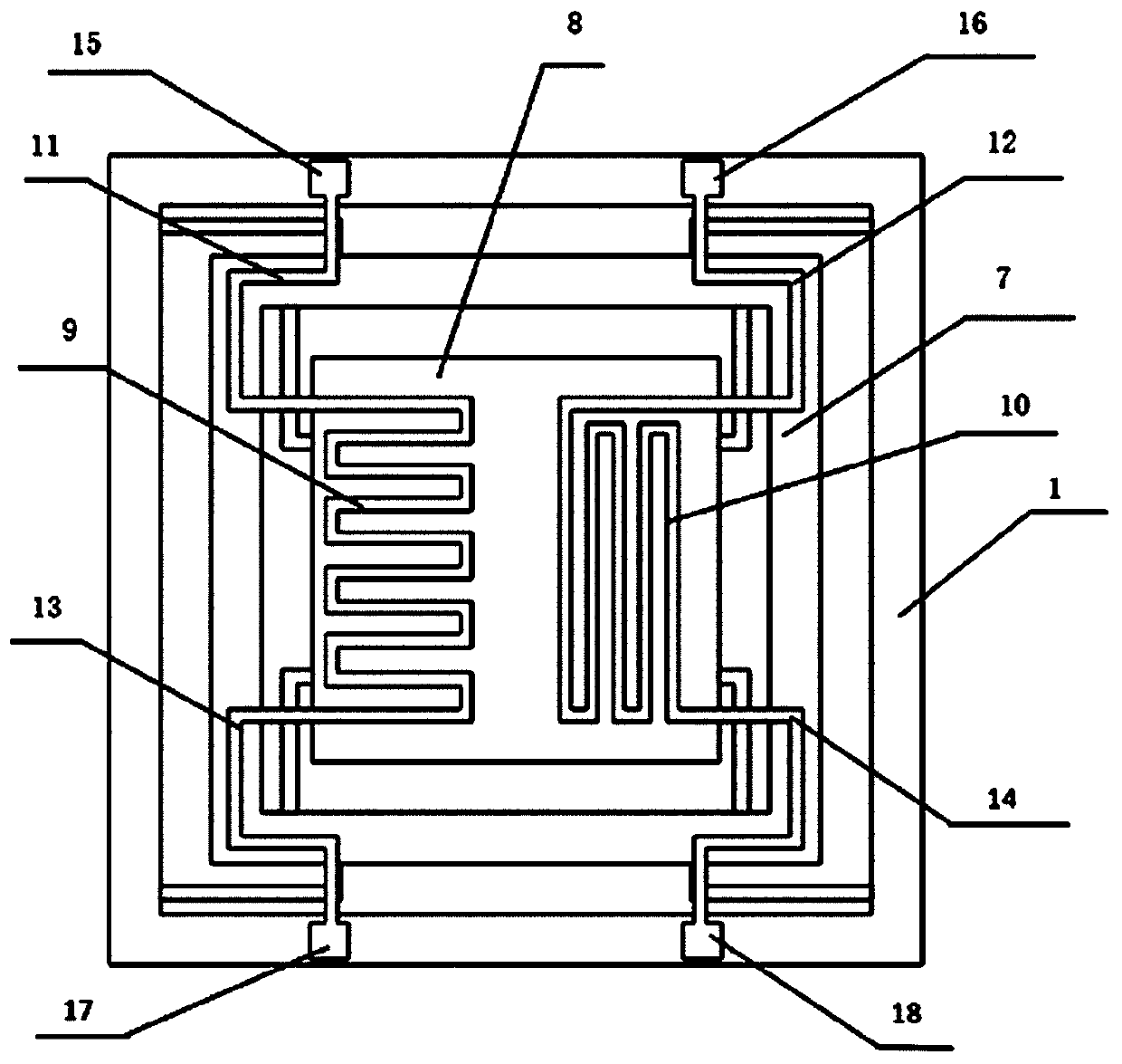 Multi-bridge tunnel magnetic resistance biaxial accelerometer