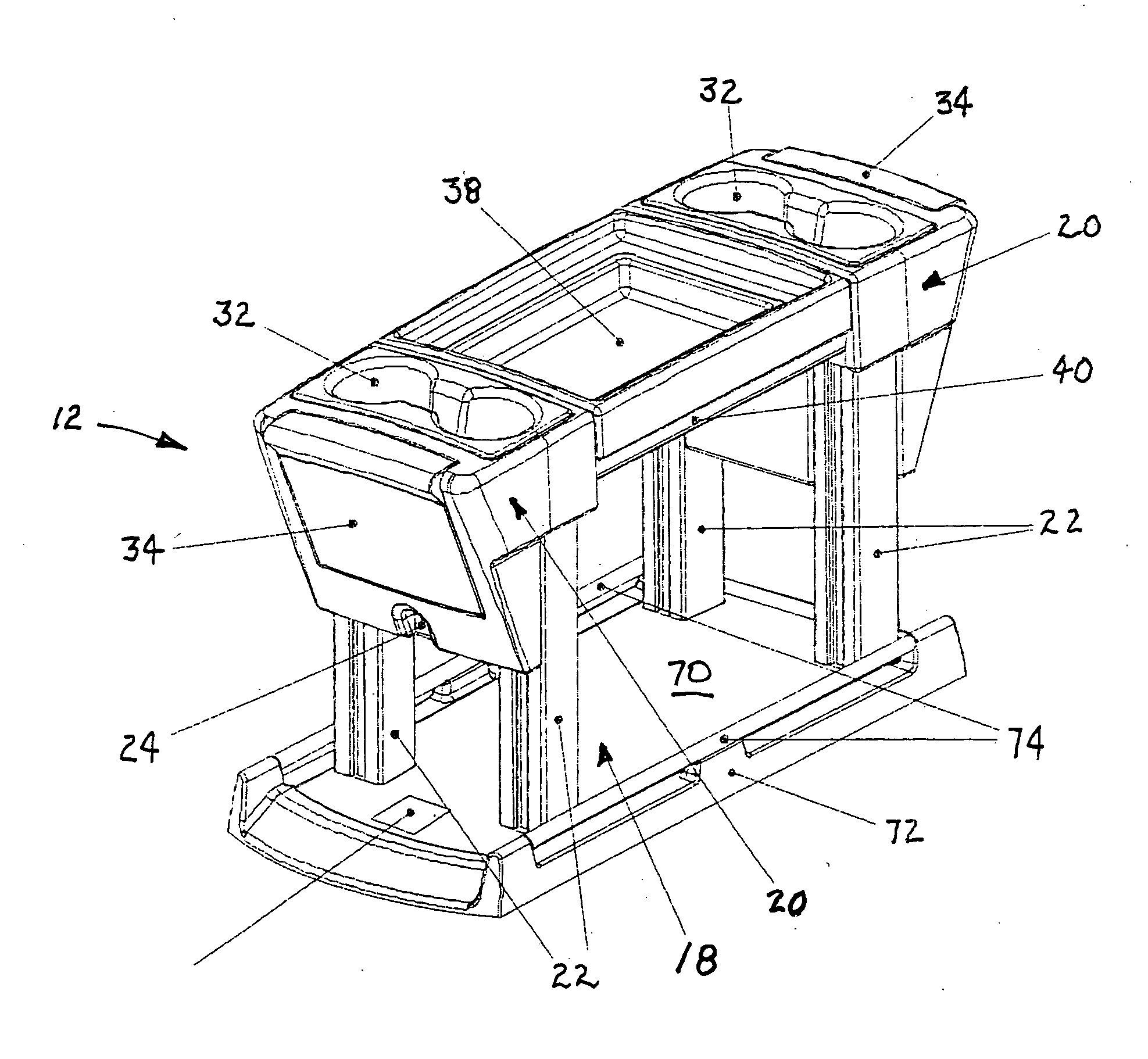 Center floor console