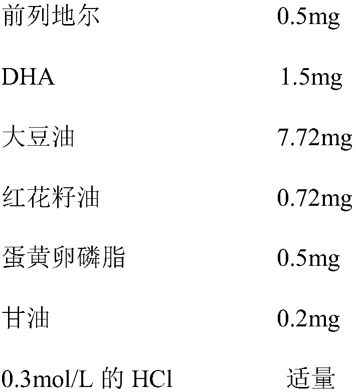 A kind of alprostadil freeze-dried emulsion composition for injection