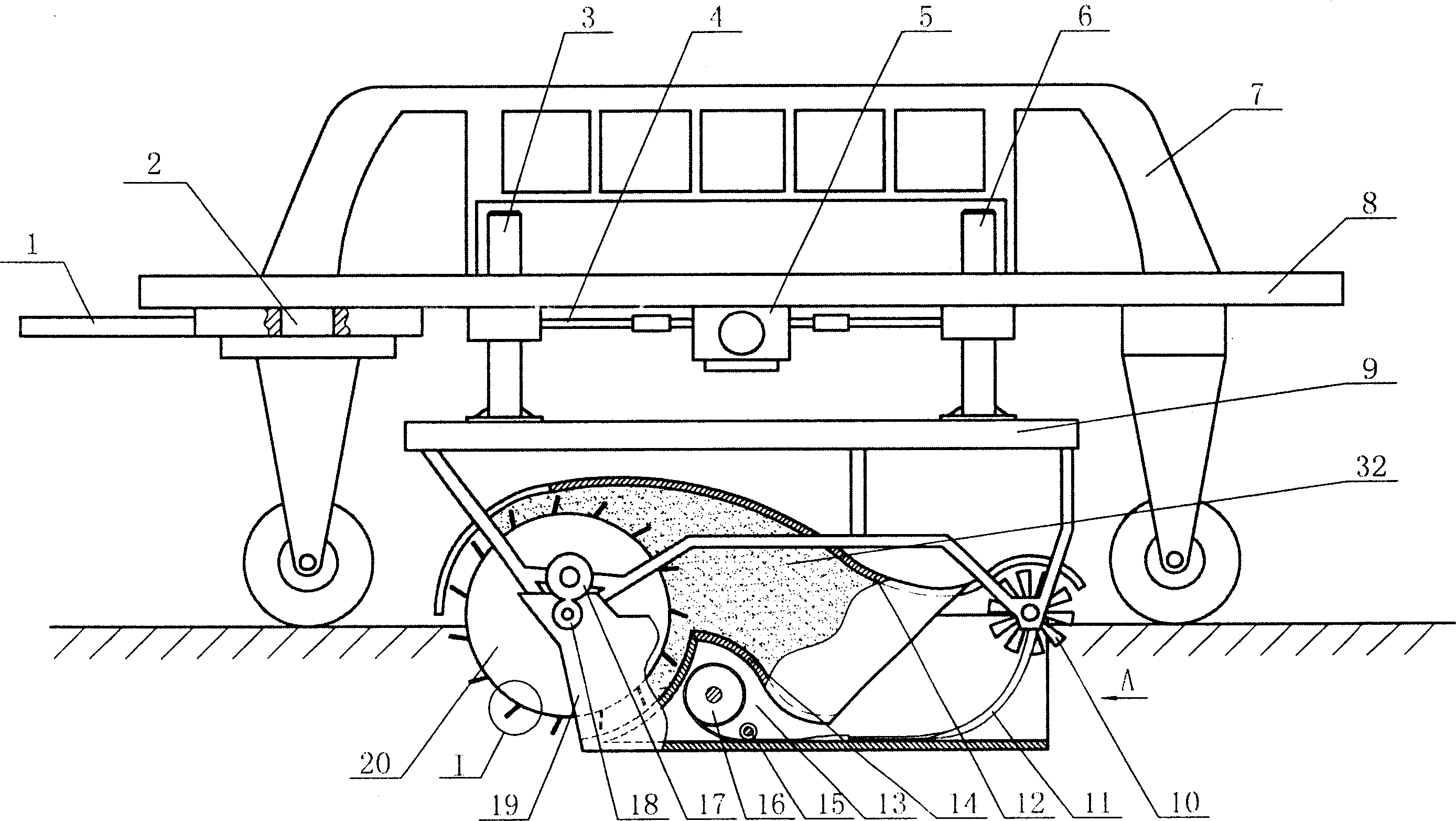 Deep tectorial mulching planting method and deep tectorial mulching machine