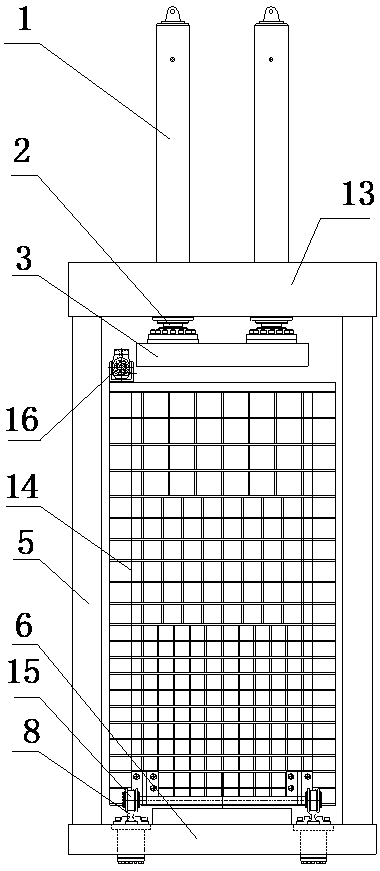 Sludge filter pressing device of deep sludge filter-pressing dehydration system