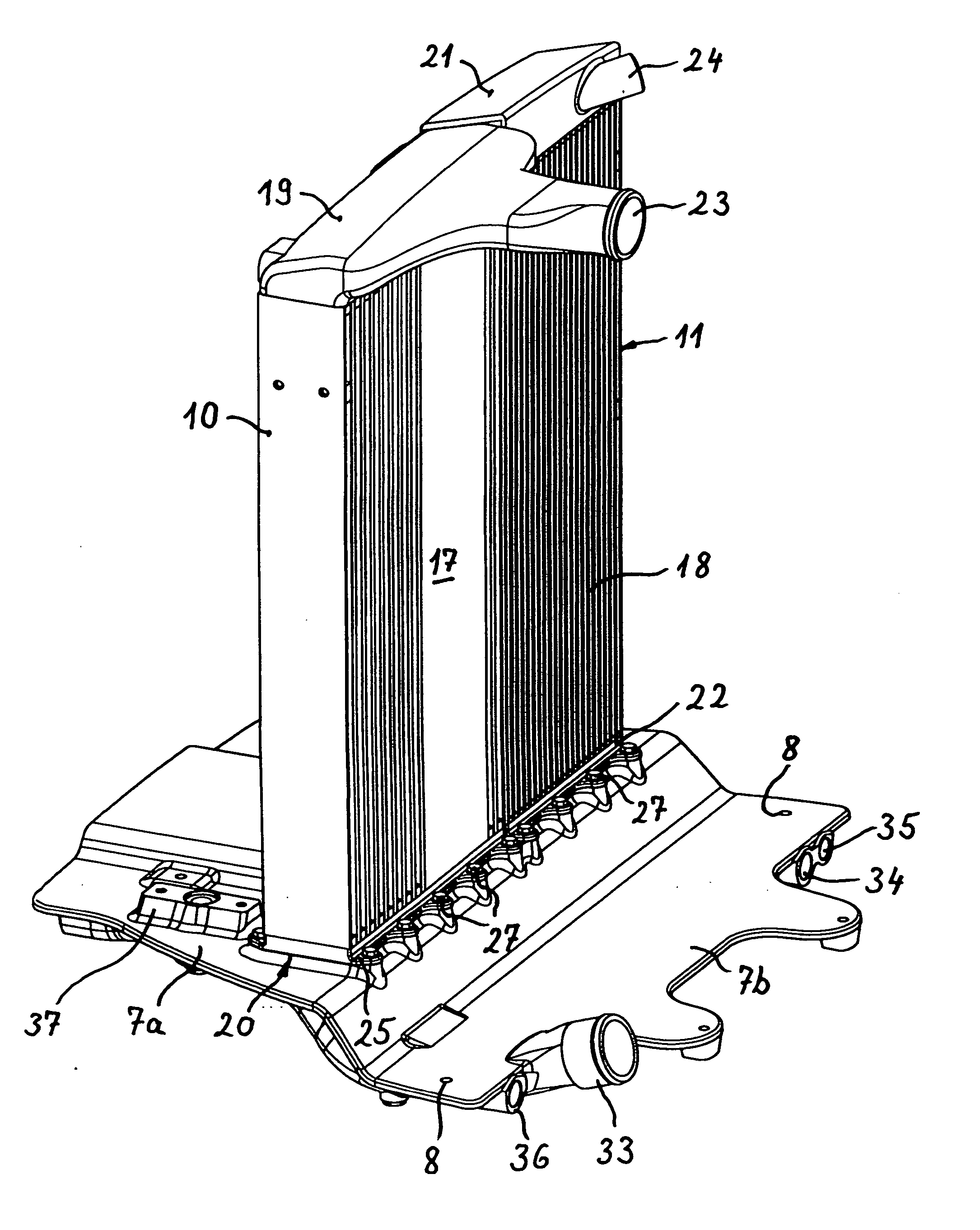 Radiator module for commercial motor vehicles